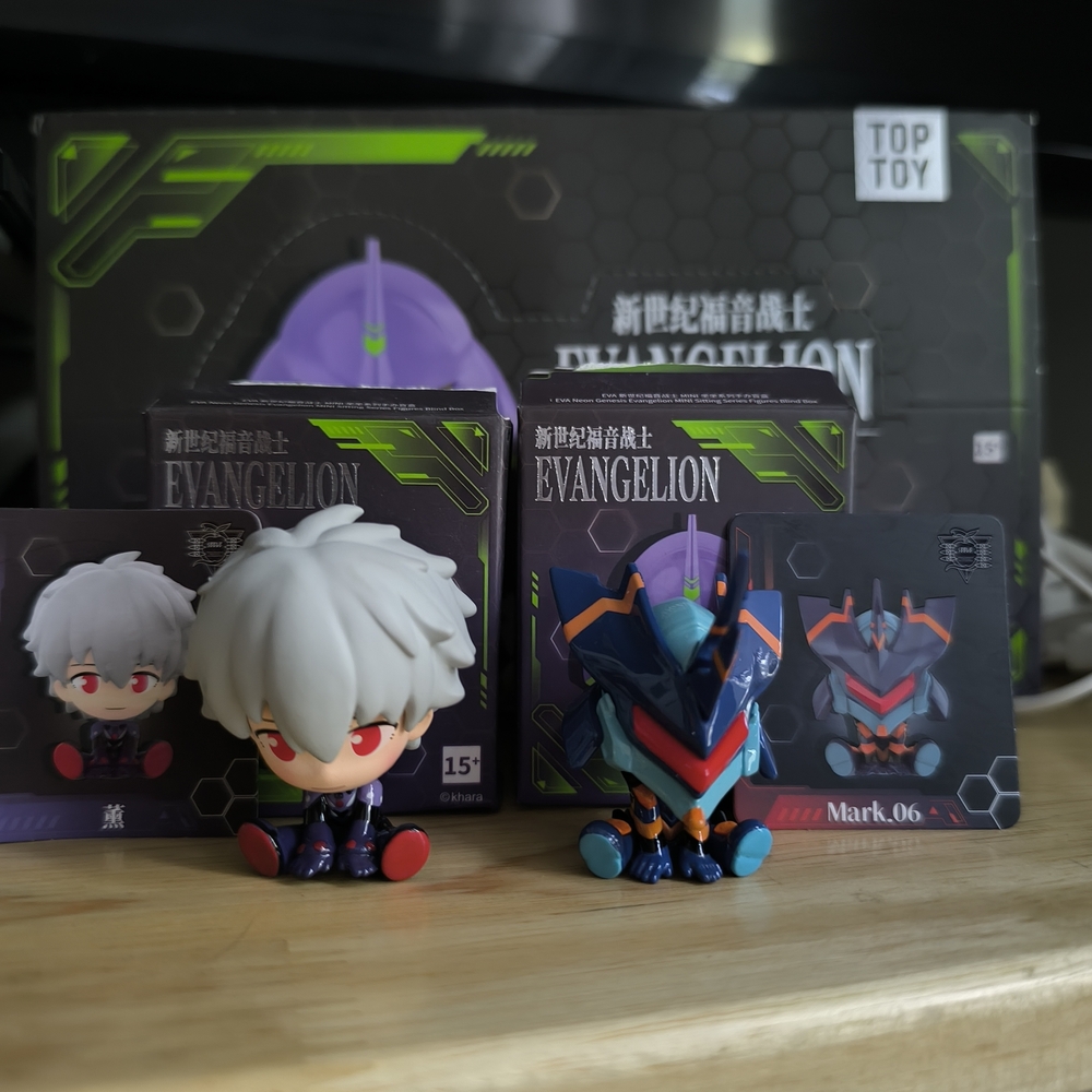 set 2pcs neogenesis EvaGelion Top toy Kaworu mini figure and number 4